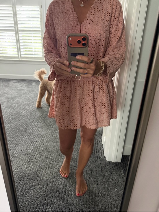 Melissa Odabash Other - Melissa Odabash Blush Eyelet Smocked Waist Swim Coverup